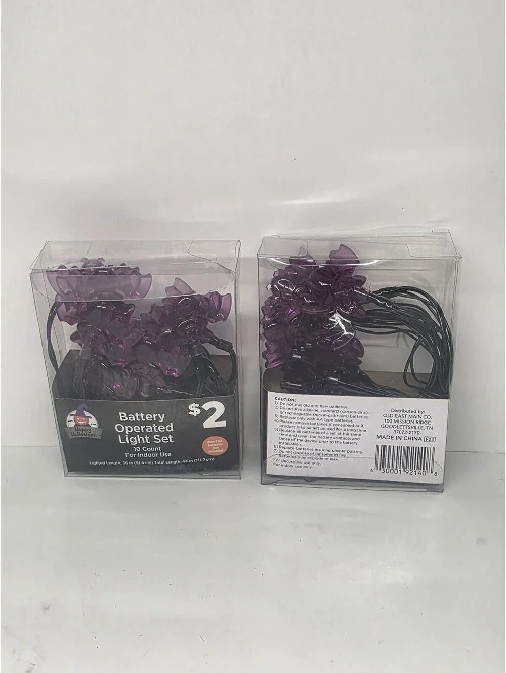 Halloween 10 Count Battery Operated Bat Lights - New 2 Pack
